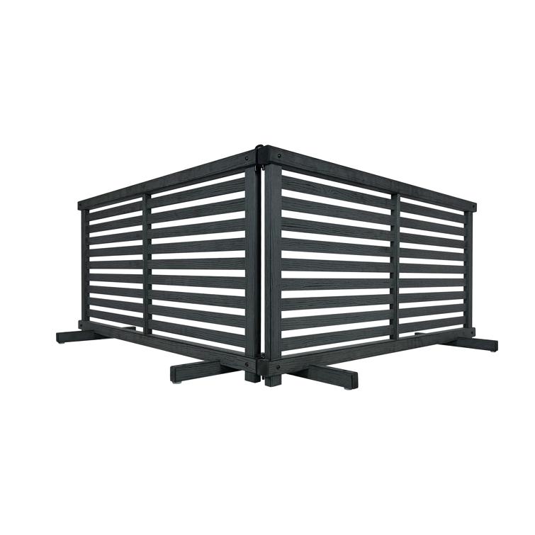 WOODTEK VINYL SLATTED CHARCOAL PORTABLE PUPPY FENCE KIT (22IN H X